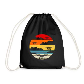 Dji Drone Drone Pilot Gift - Drawstring Bag - black - Front
