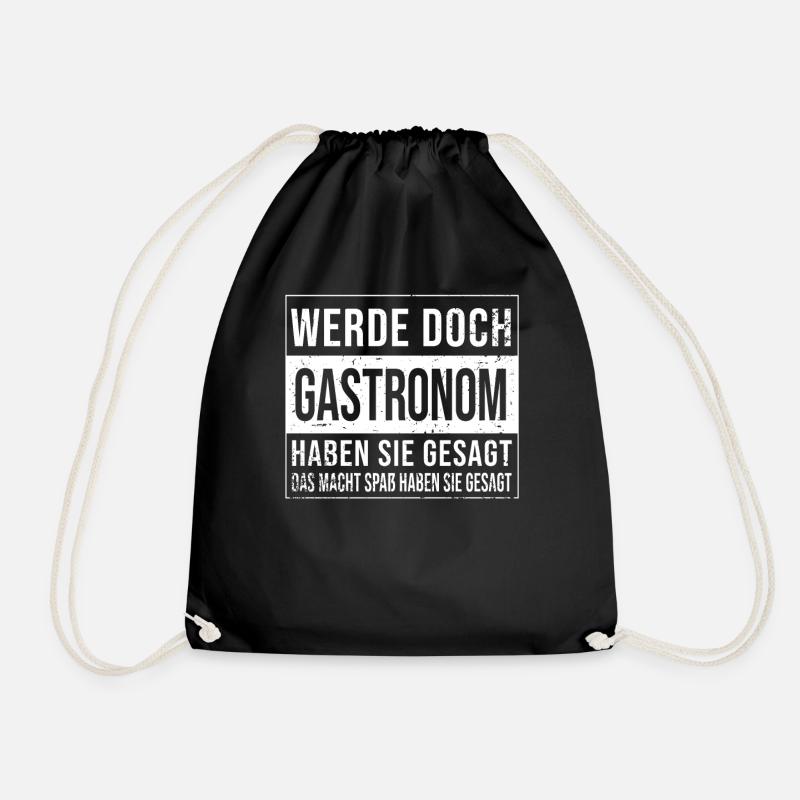 Restaurant Wirt Koch Geburtstag lustiges Gastronom - Turnbeutel - Schwarz