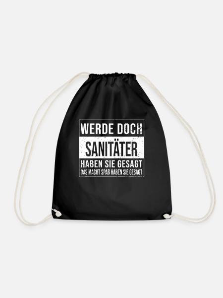 Rettungsdienst Geburtstag lustiges Sanitäter - Turnbeutel - Schwarz