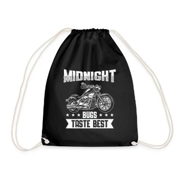 Biker Motorradfahrer Chopper Motorrad Rocker Moped - Turnbeutel - Schwarz - Vorne