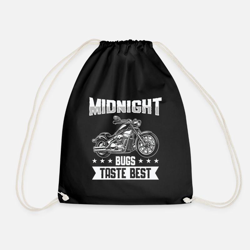 Biker Motorradfahrer Chopper Motorrad Rocker Moped - Turnbeutel - Schwarz