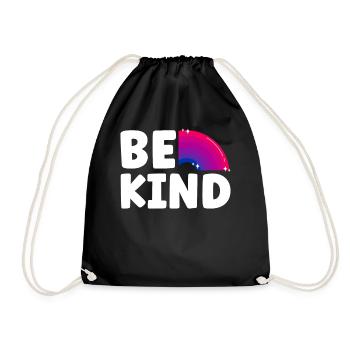 Bisexual Bi Pride Flag Be Kind - Turnbeutel - Schwarz - Vorne
