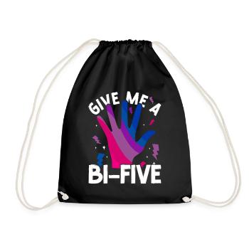 Bisexual Bi Pride Flag Hand Gimme - Turnbeutel - Schwarz - Vorne
