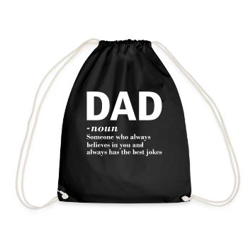 Dad Defined Noun Definition - Father's Day - Drawstring Bag - black - Front