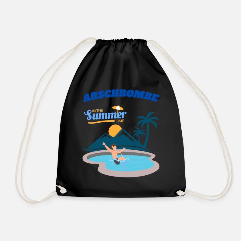 Sommerparadies Poollandschaft - Turnbeutel - Schwarz