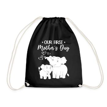 Notre premier bébé de la fête des mères - Sac de sport léger - noir - Devant
