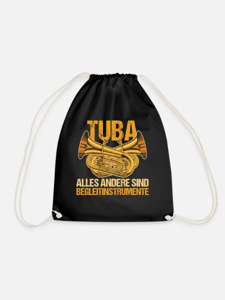 Lustige Tubaspieler Sprüche Tuba Musiker Geschenk - Turnbeutel - Schwarz