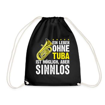 Tuba Orchester Spruch - Turnbeutel - Schwarz - Vorne