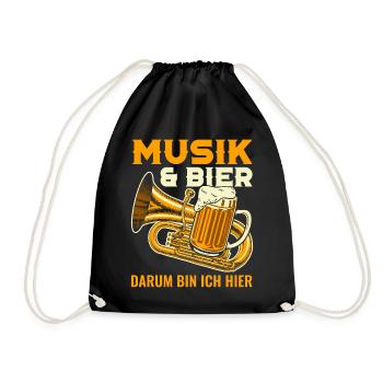 Tubist Geschenk Tuba Spieler lustige Geschenkidee - Turnbeutel - Schwarz - Vorne