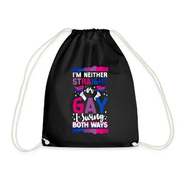 Bisexual Bi Pride Flag I'M Neither - Turnbeutel - Schwarz - Vorne