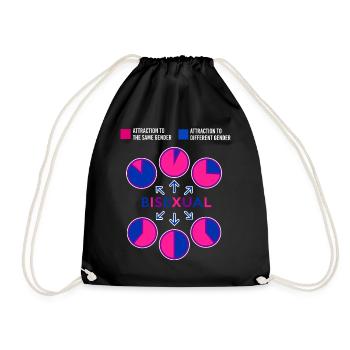 Graphique à secteurs bisexuel Bi Pride Flag - Sac de sport léger - noir - Devant