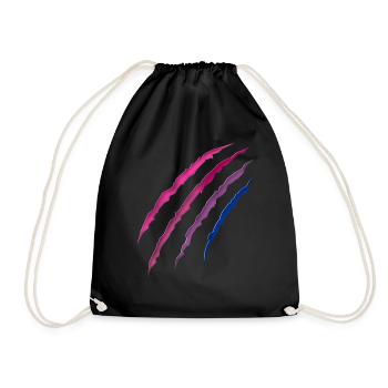 Bisexual Bi Pride Flag Scratch - Turnbeutel - Schwarz - Vorne