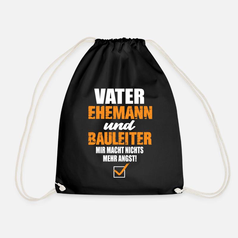 Vater Ehemann und Bauleiter - Turnbeutel - Schwarz