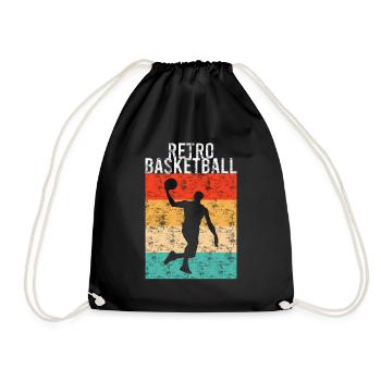 Basketball Retro - Turnbeutel - Schwarz - Vorne