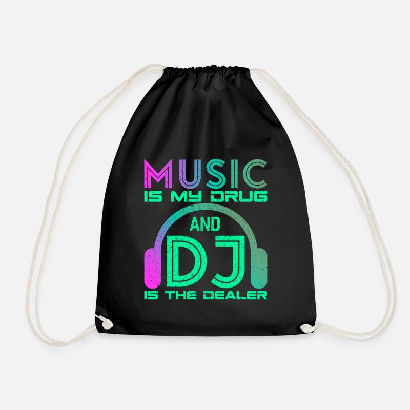 DISC JOCKEY - Drawstring Bag - black