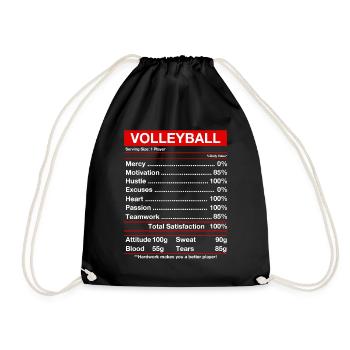 Volleyball Volleyball Beach Volleyball Cadeau - Sac de sport léger - noir - Devant