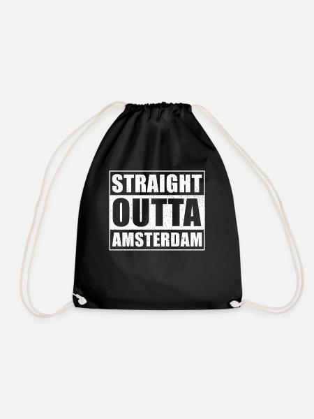 Straight outta Amsterdam - Turnbeutel - Schwarz