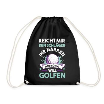 Golf Golfer - Turnbeutel - Schwarz - Vorne