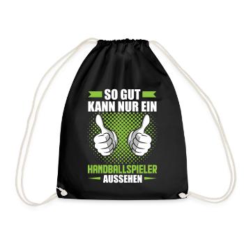 Handball Handballspieler - Turnbeutel - Schwarz - Vorne
