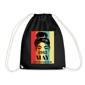 Mai 1983 Joyeux anniversaire à moi - Sac de sport léger - noir - Devant