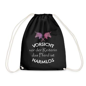 Steckenpferd Hobbyhorse Lustiger Spruch - Turnbeutel - Schwarz - Vorne