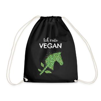 Vegan Steckenpferd Veganerin Hobbyhorse - Turnbeutel - Schwarz - Vorne