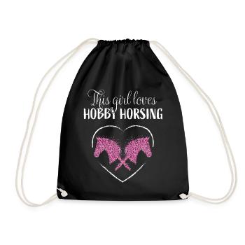Hobby Horsing Hobbyhorse Steckenpferd - Turnbeutel - Schwarz - Vorne