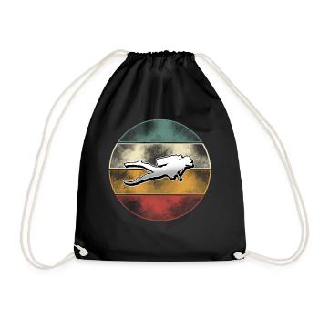Taucher Tauchen - Turnbeutel - Schwarz - Vorne