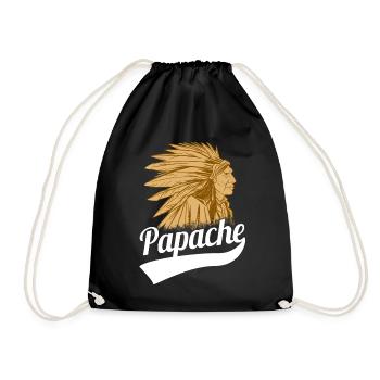 Fête des Pères Tshirt Apache Papa Papa Papa Papa Papi Papa - Sac de sport léger - noir - Devant