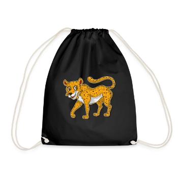 Cheetah Tshirt Enfants LeoPard Jaguar Geopard Chat - Sac de sport léger - noir - Devant