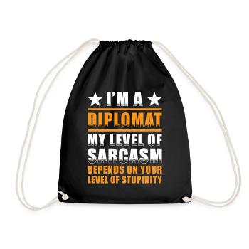 Diplomaten Geschenk - Turnbeutel - Schwarz - Vorne