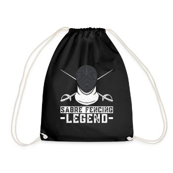 Sabre fencing legend - Sabre fencing fencer - Drawstring Bag - black - Front