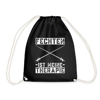 Fechten Ist Meine Therapie - Fechten Fechter - Turnbeutel - Schwarz - Vorne