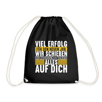 Abschiedsgeschenk Jobwechsel Kollege - Turnbeutel - Schwarz - Vorne