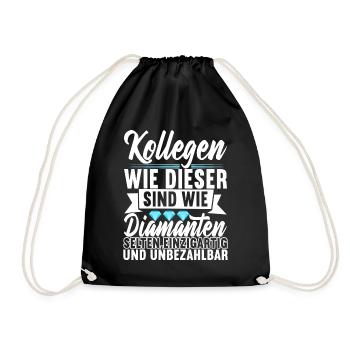 Abschiedsgeschenk Jobwechsel Kollege - Turnbeutel - Schwarz - Vorne