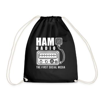Amateur radio - Drawstring Bag - black - Front