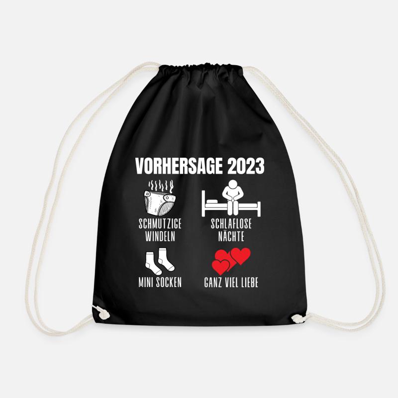 VORHERSAGE 2023 WERDENDE MAMA WERDENDER PAPA - Turnbeutel - Schwarz