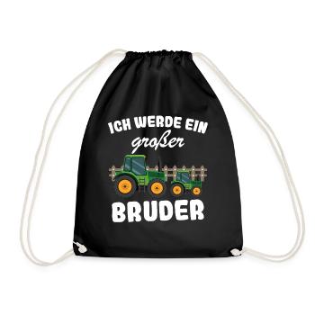 Ich Werde Großer Bruder 2025 Nachwuchs Verkünden - Turnbeutel - Schwarz - Vorne