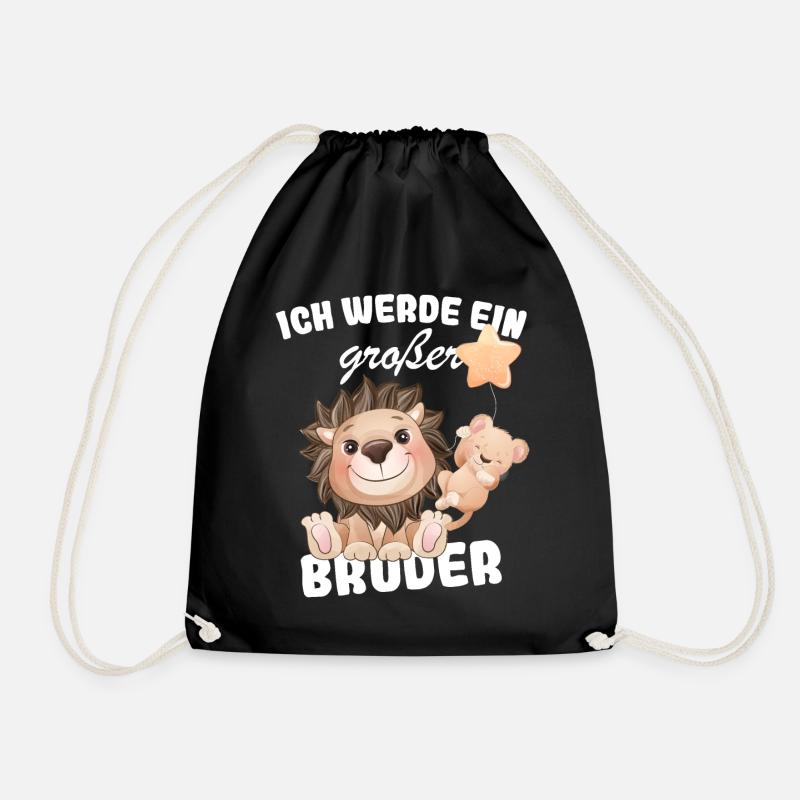 Ich Werde Großer Bruder 2025 Nachwuchs Verkünden - Turnbeutel - Schwarz
