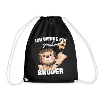 Ich Werde Großer Bruder 2023 Nachwuchs Verkünden - Turnbeutel - Schwarz - Vorne