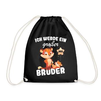 Ich Werde Großer Bruder 2023 Nachwuchs Verkünden - Turnbeutel - Schwarz - Vorne