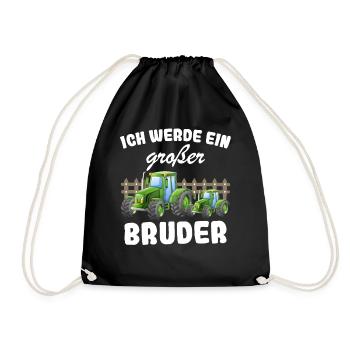 Ich Werde Großer Bruder 2025 Nachwuchs Verkünden - Turnbeutel - Schwarz - Vorne