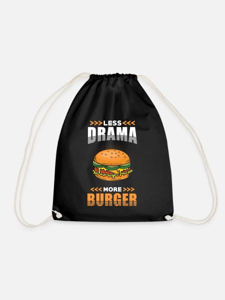 Burger Moins Drame plus Burger - Sac de sport léger - noir