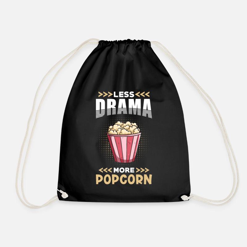 Popcorn Less Drama more Popcorn - Turnbeutel - Schwarz
