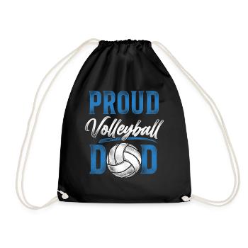 Volleyball Player Team Dad Father - Drawstring Bag - black - Front