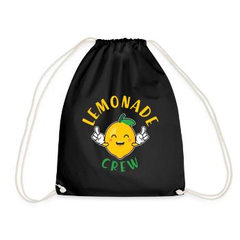 Lustiges Lemonade Crew Zitrone Design - Turnbeutel - Schwarz - Vorne
