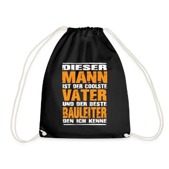 Vater und Bauleiter - Turnbeutel - Schwarz - Vorne