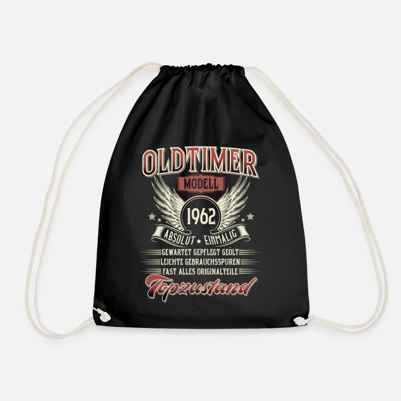 1962 Geboren Geburtstag Oldtimer - Turnbeutel - Schwarz