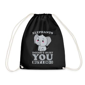 Elephants ne vous fait pas de mal, mais je le fais - Sac de sport léger - noir - Devant