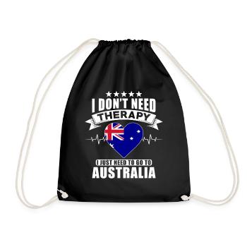Australia I do not need Therapy - Turnbeutel - Schwarz - Vorne